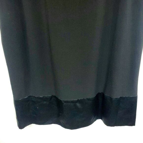 Donna Morgan Little Black Dress Silk Trim Shift Modest Formal Evening Womens 10 - Picture 4 of 8